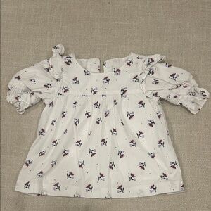 Janie and Jack 2T girls lined blouse top with ruffle shoulders
